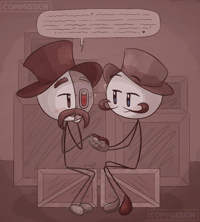 RHM &amp; Reginald Copperbottom [2 simple-shape, semi-color, props bg]